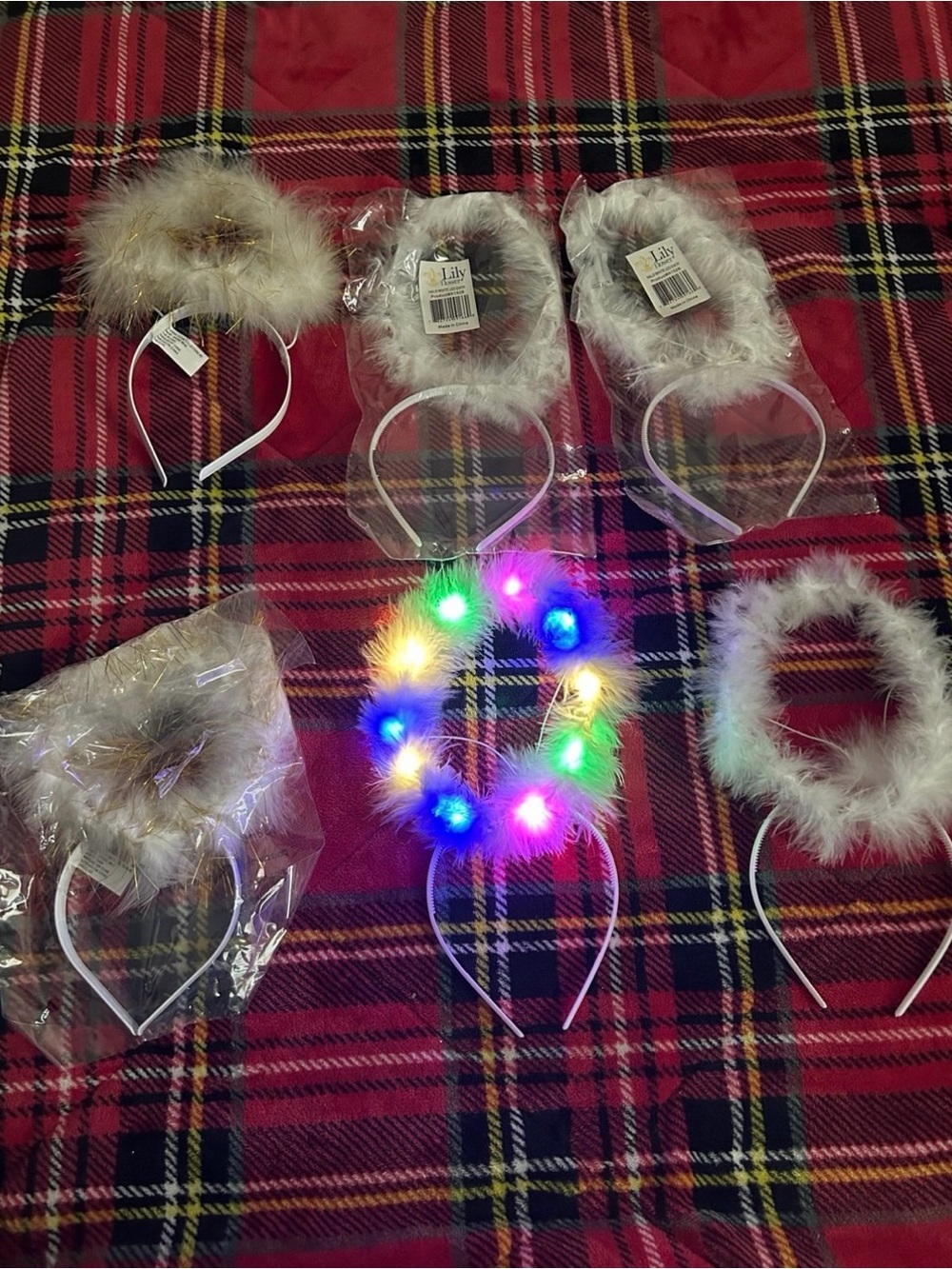 Kids White Feather Angel Halo Headband